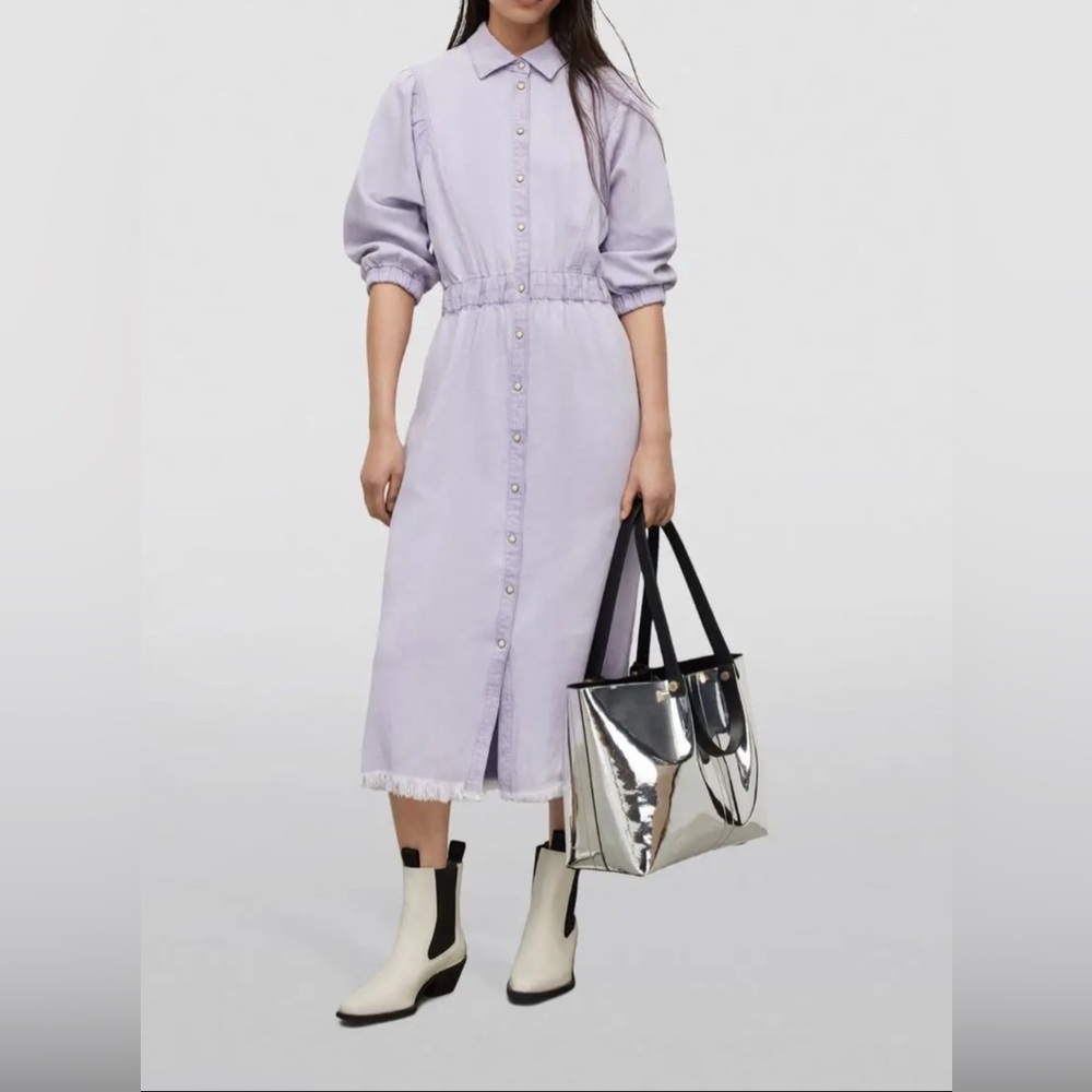ALL SAINTS Osa Light Purple Button-Down Midi Dress - Size 4 (FINAL PRICE)